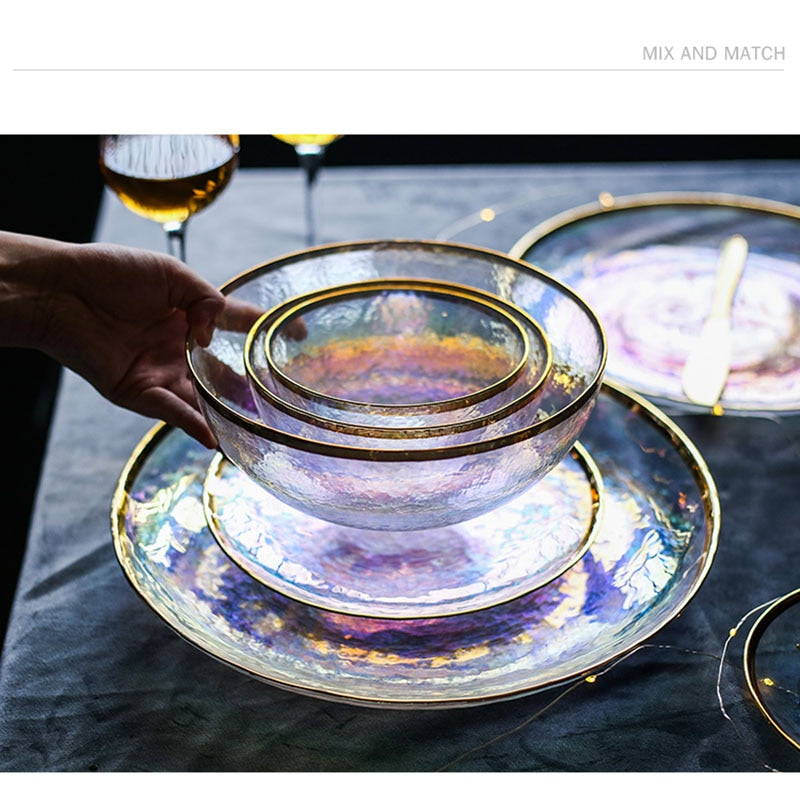 Creative Rainbow Glass Dinnerware Plate - Image 2