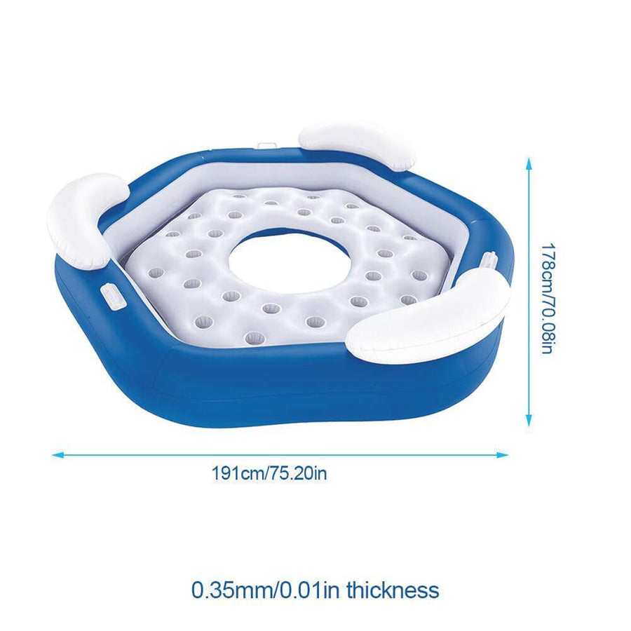 Inflatable Three People Floating Swimming Ring - Image 1