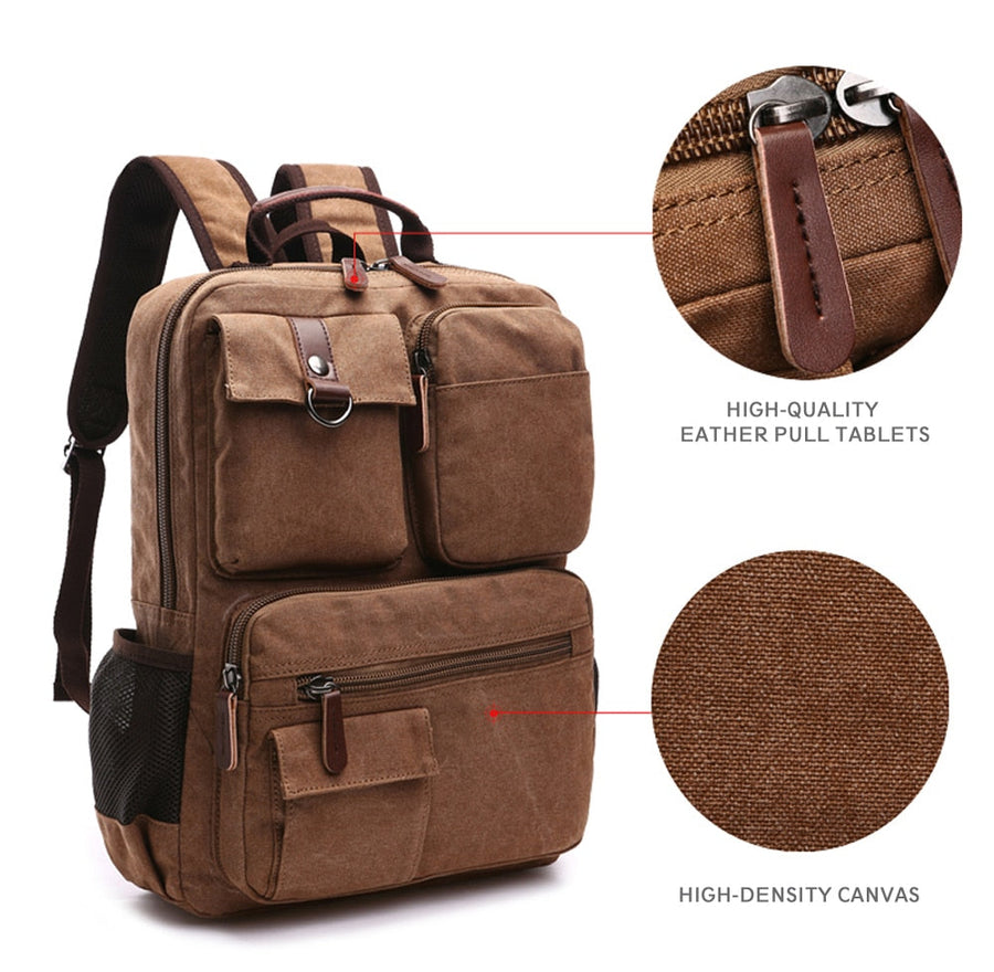 Korean Style Unisex Large Canvas Backpack - Image 2