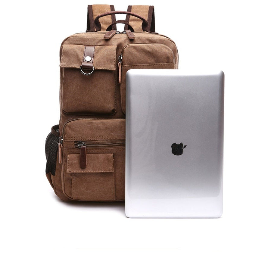 Korean Style Unisex Large Canvas Backpack - Image 5
