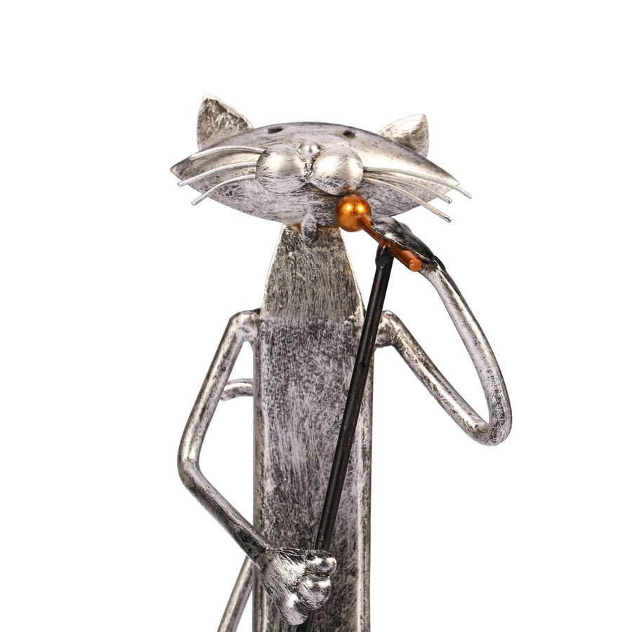 3 Mini Musician Cats Modern Sculpture - Image 2