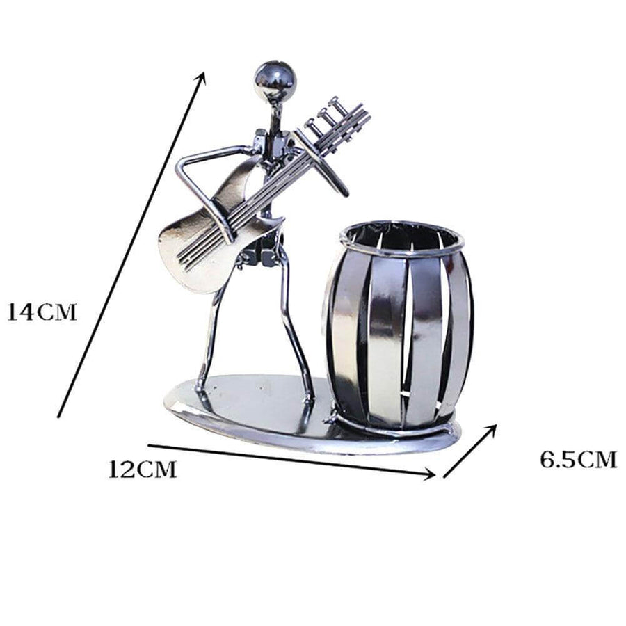 Metal Guitar Bass Violin Rocker Pen Holder - Image 1
