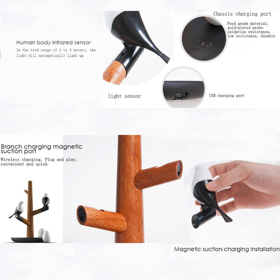 Smart Creative Chargeable Atmosphere Tree Bird Lamp - Image 5