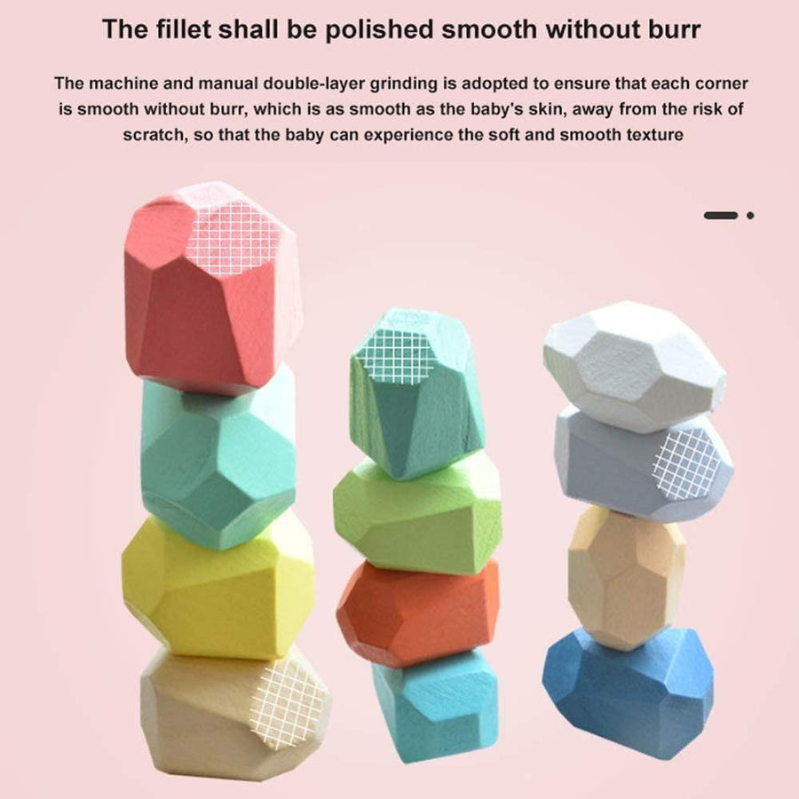 Colorful Wooden Stone Kids Intelligent Stacking Game - Image 11