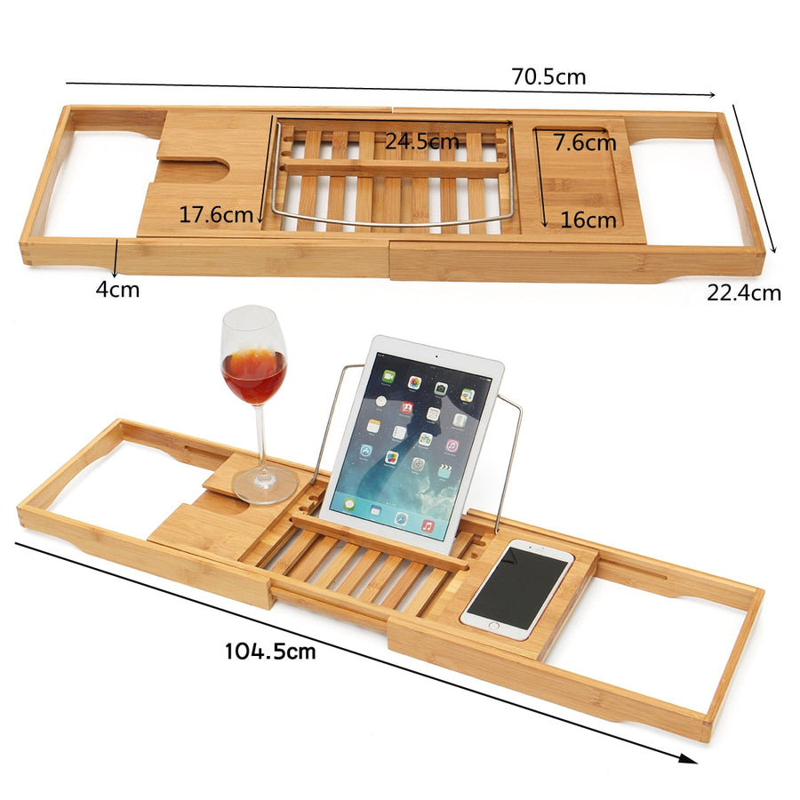 Retractable Bamboo Bathtub Shelf Bridge - Image 5