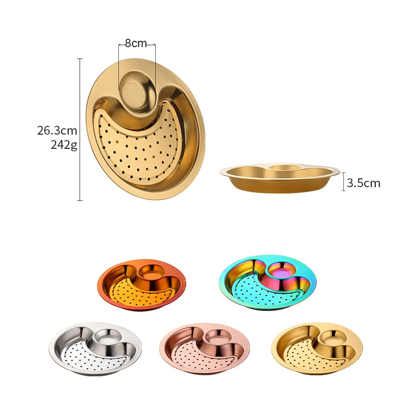 Creative Stainless Steel Double Breakfast Tray - Image 5