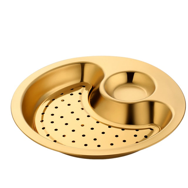 Creative Stainless Steel Double Breakfast Tray - Image 7