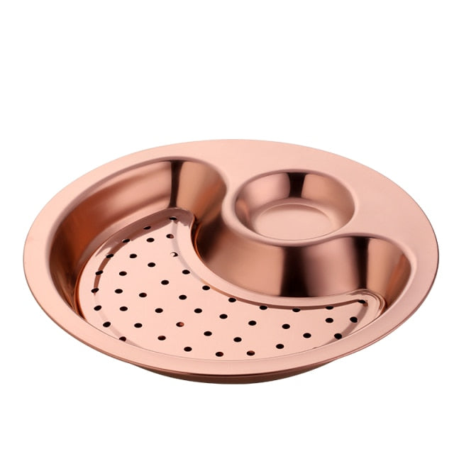 Creative Stainless Steel Double Breakfast Tray - Image 8