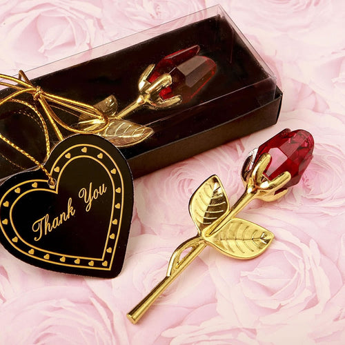 Crystal Glass Rose Flower Gift - Image 0
