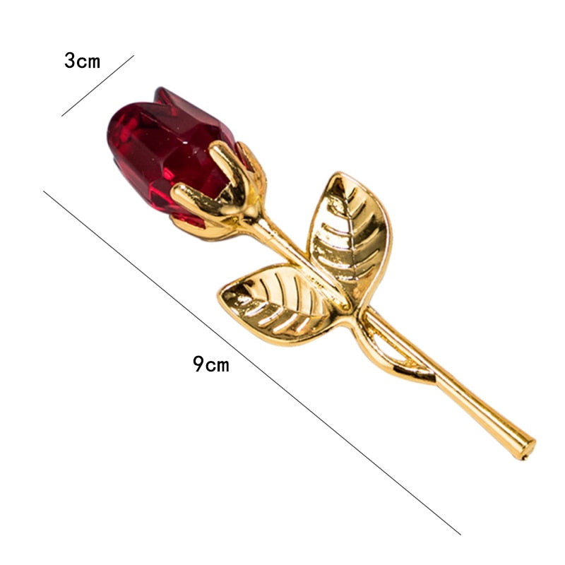 Crystal Glass Rose Flower Gift - Image 1