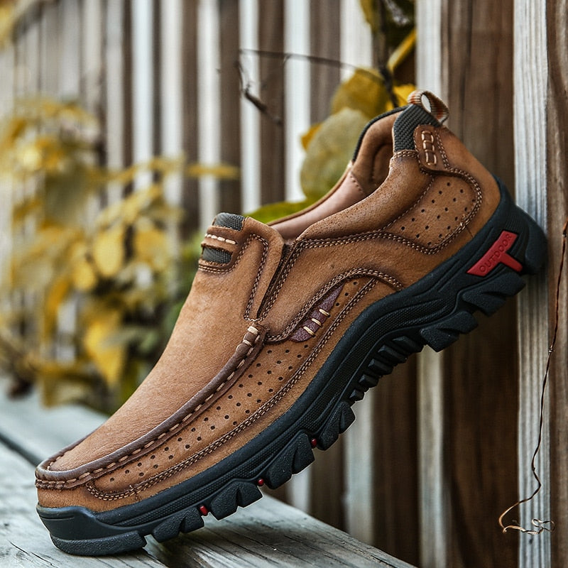 Comfortable Cowhide Leather Breathable Outdoor Hiking Shoes - Image 1