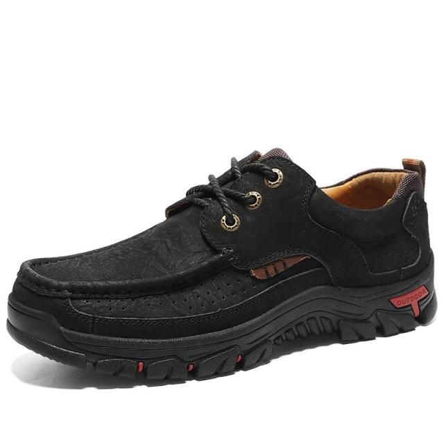 Comfortable Cowhide Leather Breathable Outdoor Hiking Shoes - Image 12