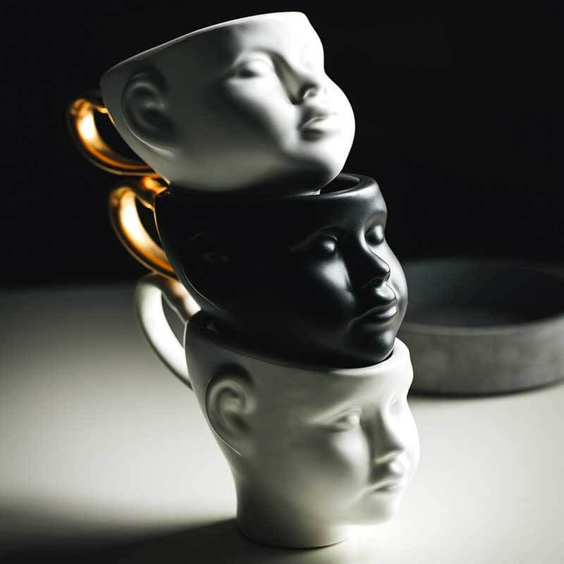 Elegant Ceramic Realistic Face Mugs - Image 4