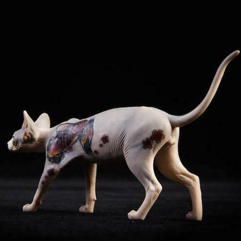 Decorative Tattooed Hairless Cat Figurine - Image 7
