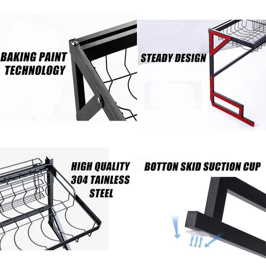 Stainless Steel Over-Sink Dish Rack Organizer - Image 6