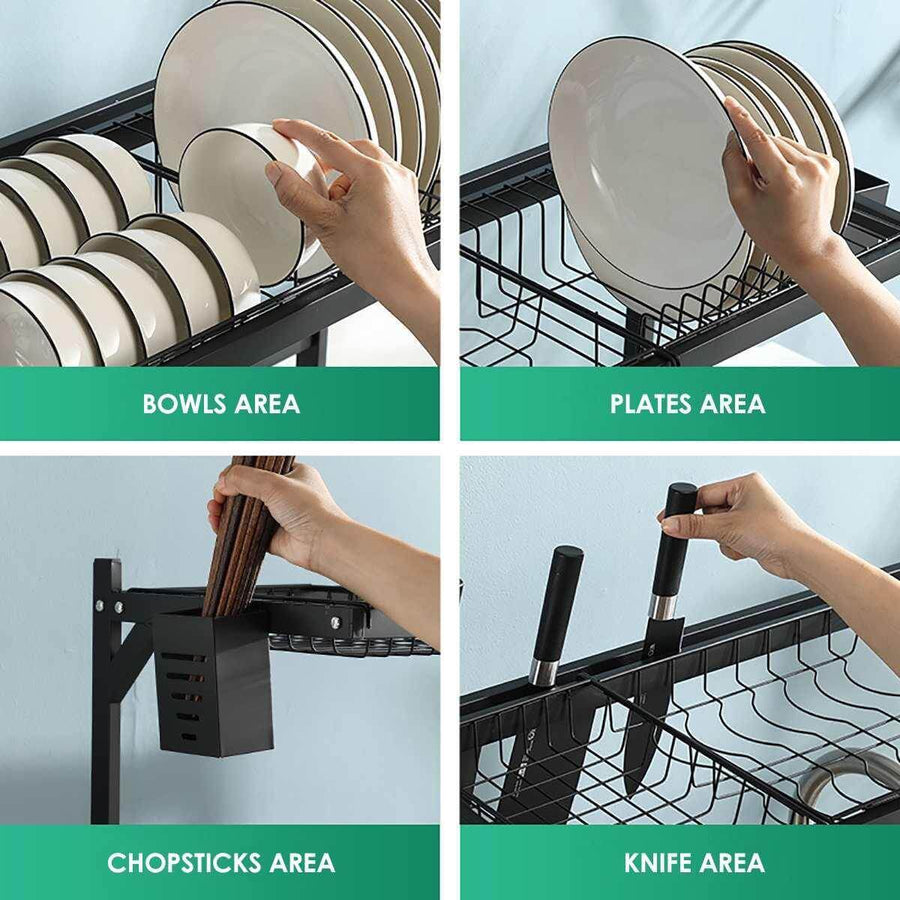 Stainless Steel Over-Sink Dish Rack Organizer - Image 3