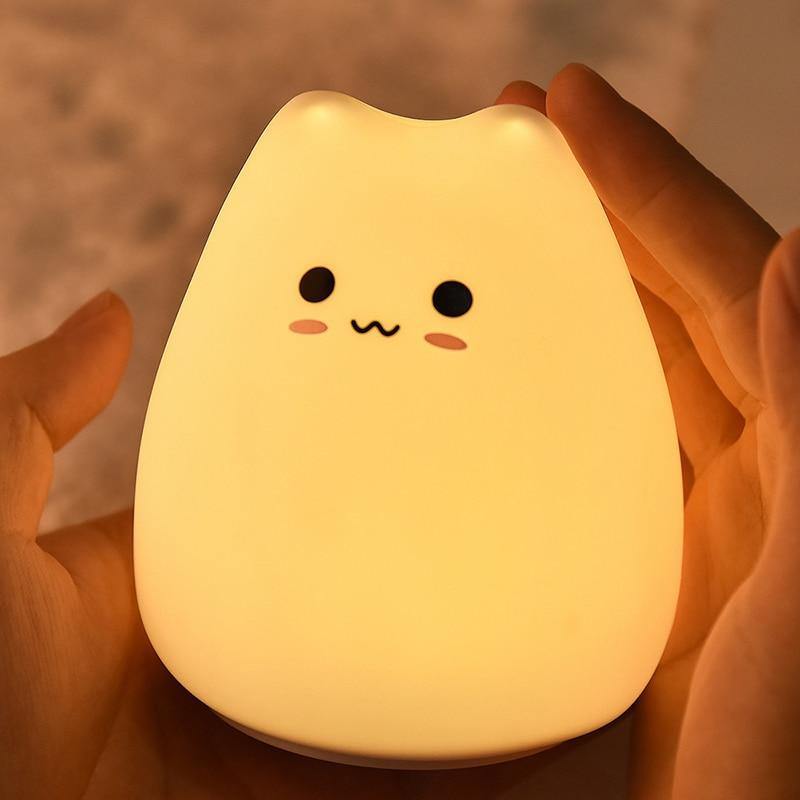 Colorful LED Silicone Touch Sensor Cat Night Lamp - Image 8
