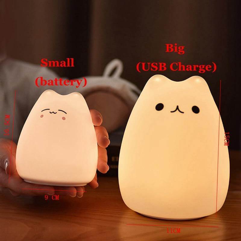 Colorful LED Silicone Touch Sensor Cat Night Lamp - Image 9