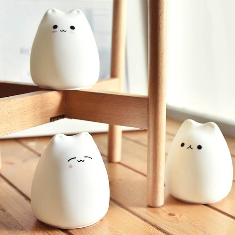 Colorful LED Silicone Touch Sensor Cat Night Lamp - Image 5