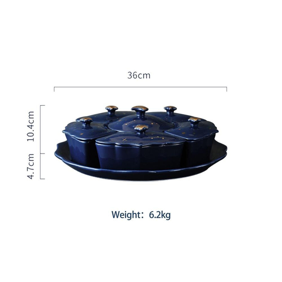 Night Sky Rotatable Ceramic Snack Plate - Image 6
