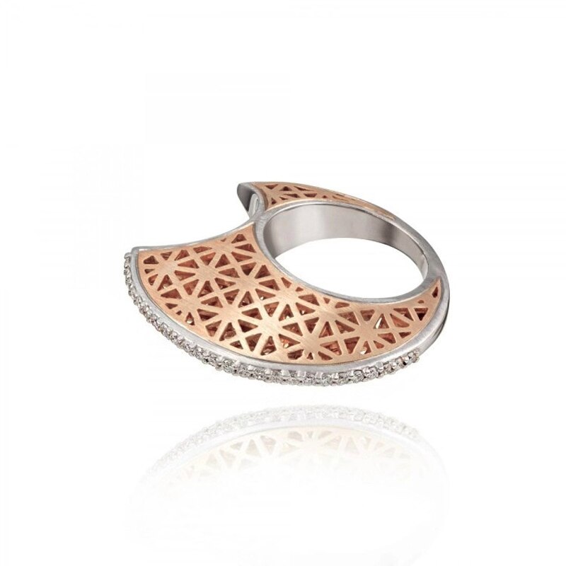 Zirconium Moon Shape Personality Ring - Image 5