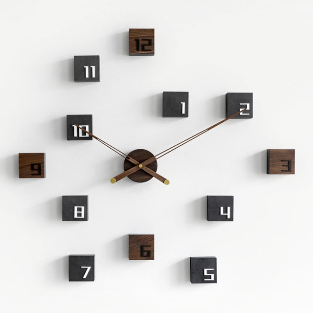 Nordic Creative Self Adhesive Wooden Wall Clock - Image 6