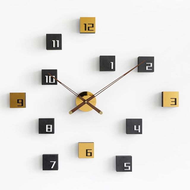Nordic Creative Self Adhesive Wooden Wall Clock - Image 5