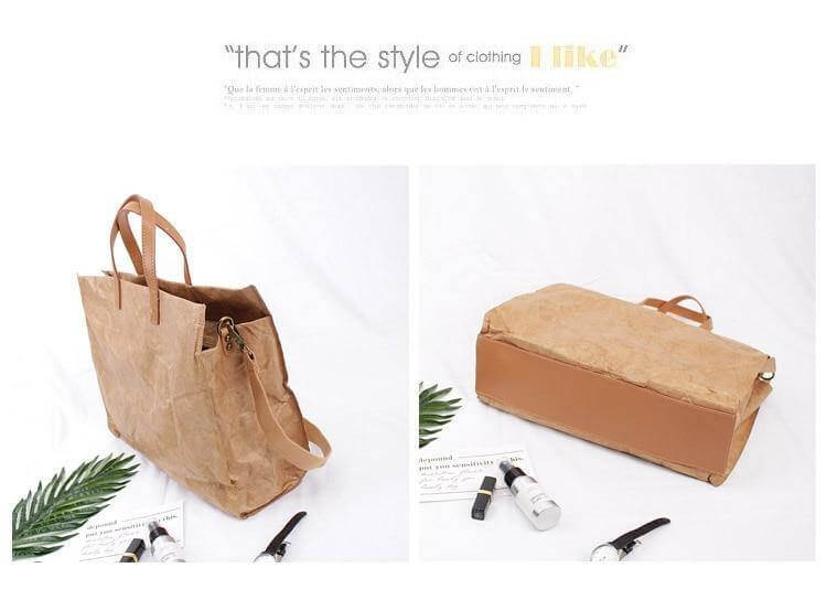 Women Kraft Paper Handbag and Shoulder Bag - Image 5