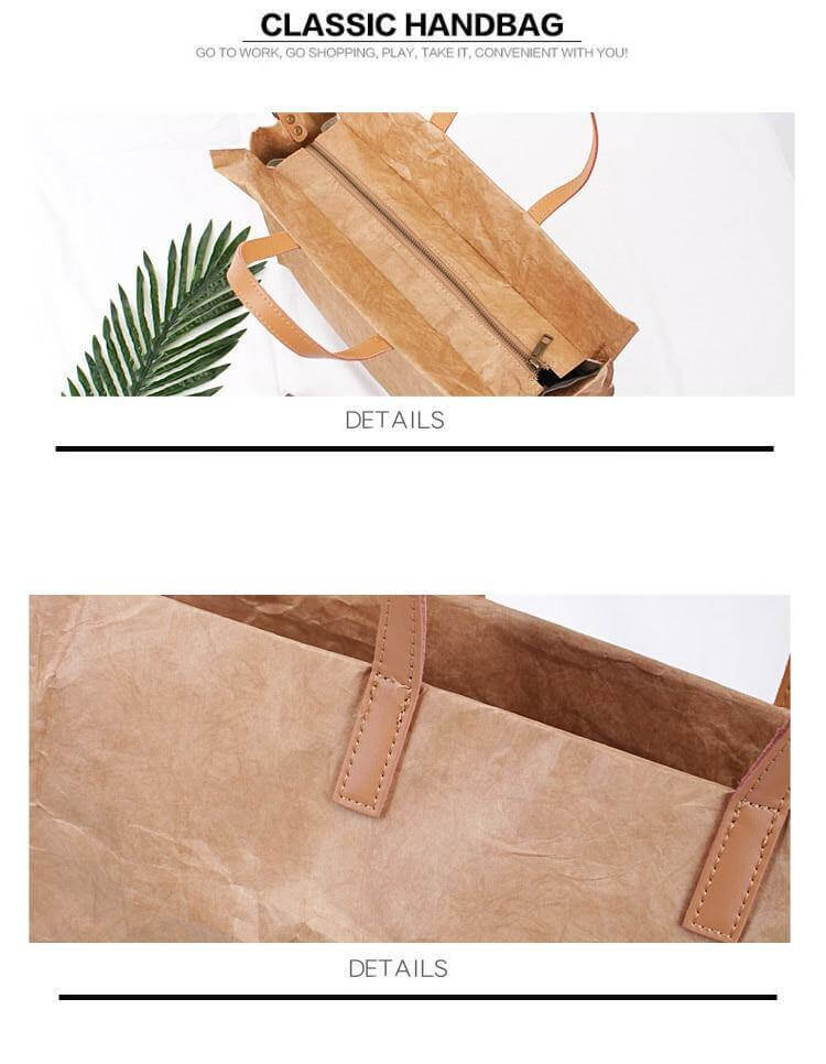 Women Kraft Paper Handbag and Shoulder Bag - Image 11