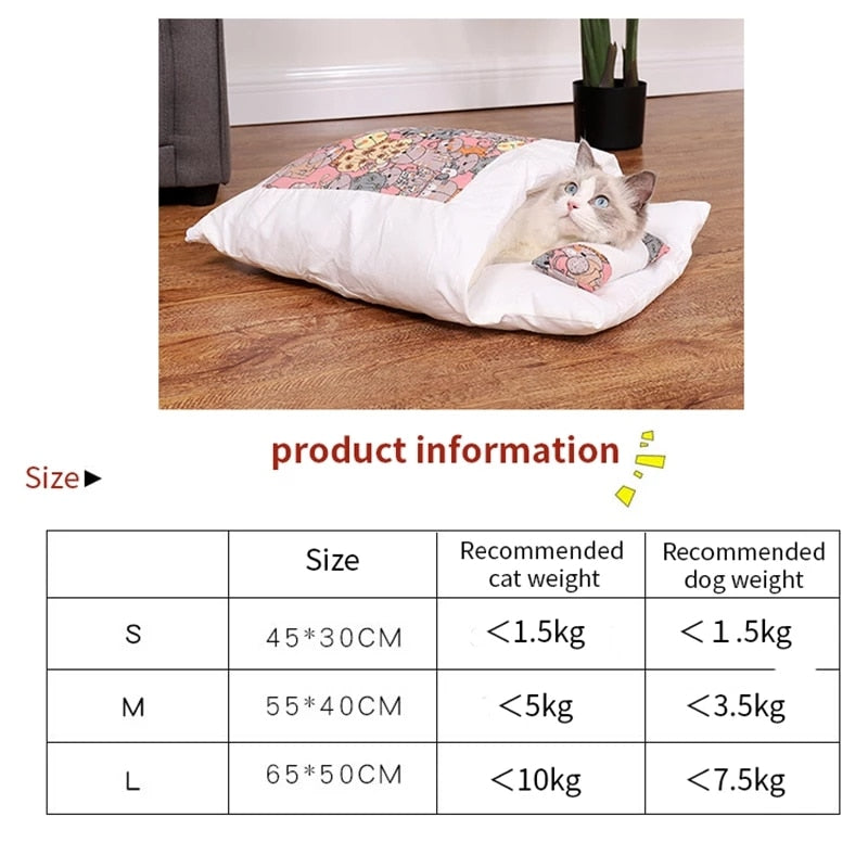 Japanese Style Adorable Cat Sleeping Bed - Image 6