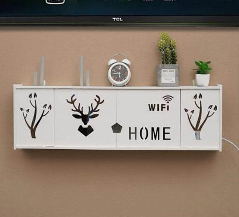 Wall-Mounted Cozy Home Wifi Router Storage Shelf - Image 0