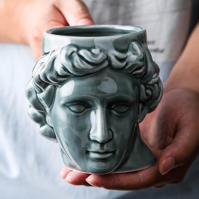 Ceramic Antique Greek Head Mug - Image 1