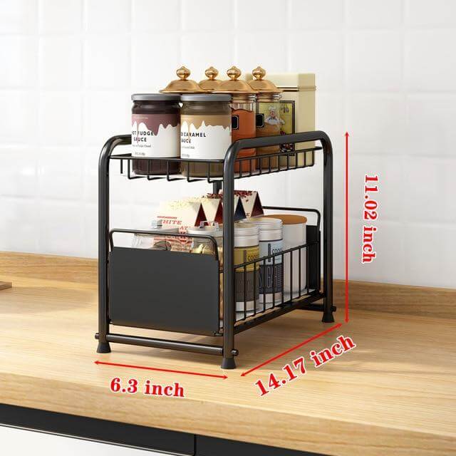 2-Tier Organizer with Sliding Kitchen Storage Drawers - Image 2