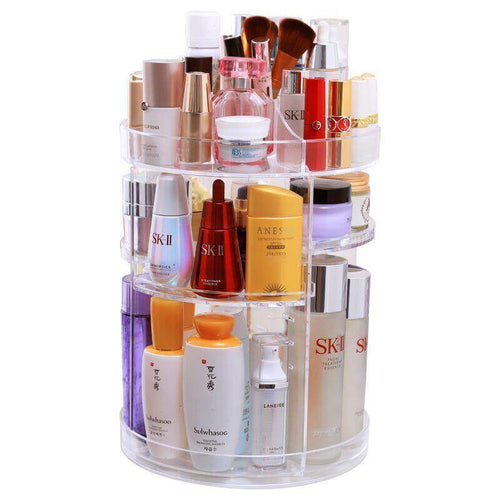 360 Degree Rotation Cosmetic MakeUp Cologne Organizer Box - Image 0