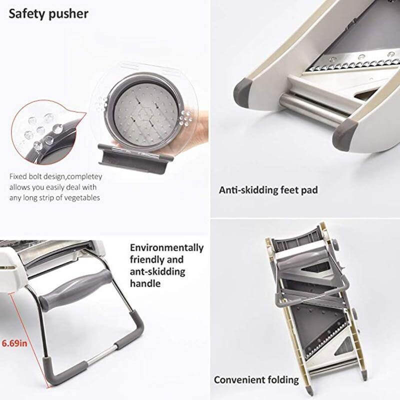 Adjustable Stainless Steel Manual Vegetable Slicer Cutter - Image 4