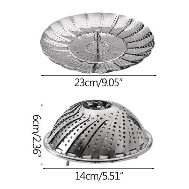 Vegetable Folding Stainless Steel Steaming Rack - Image 12