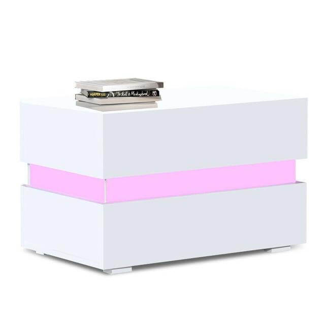 Modern Luxury LED Light Nightstand with Drawers - Image 1