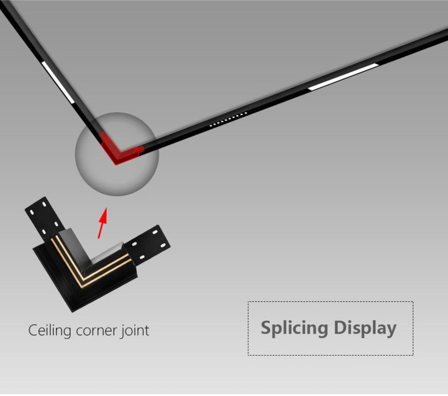 Wall-Mounted Black Continuous Magnetic Track System Light - Image 6