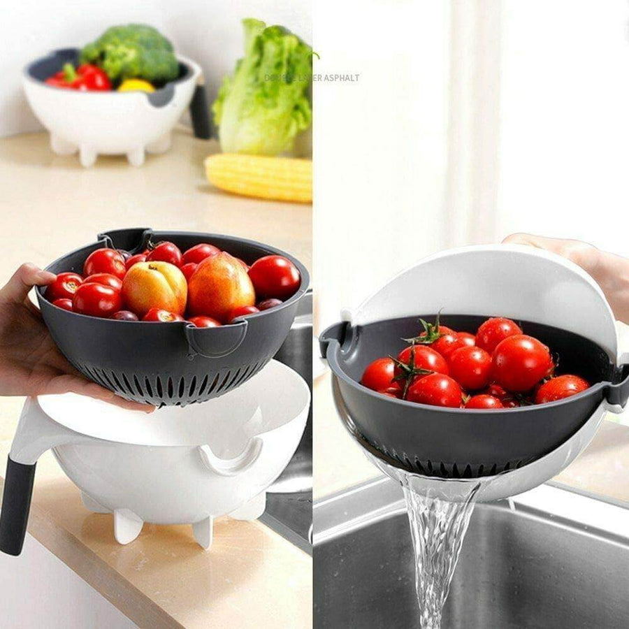 Multifunctional Rotate Vegetable Cutter With Drain Basket - Image 2