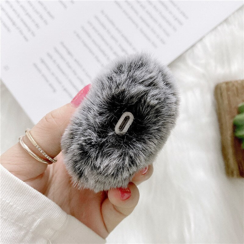 Cute Rabbit Ears Plush AirPods Case - Image 6