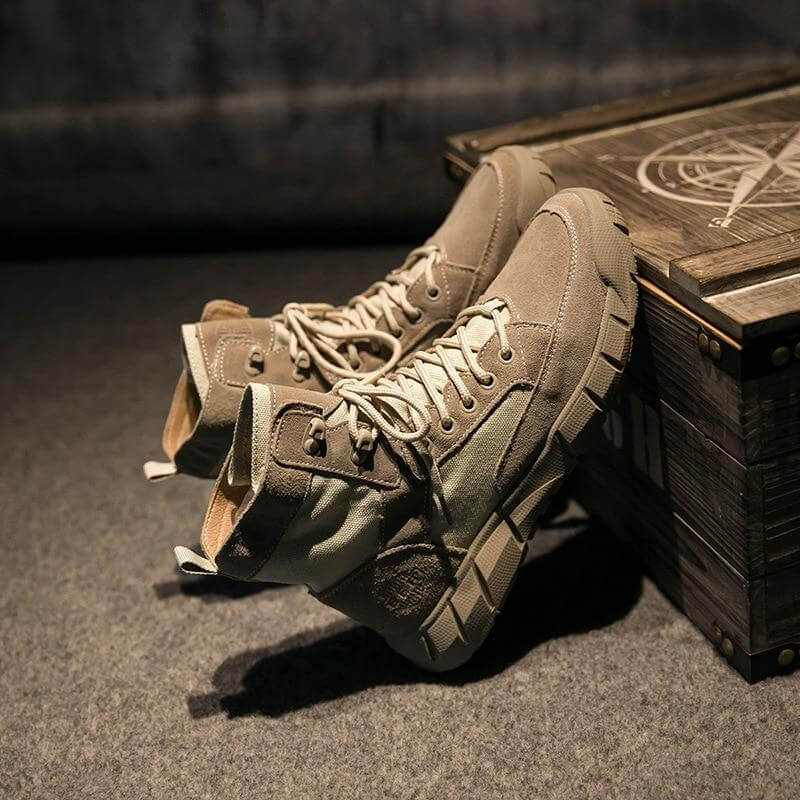 Tactical Cowhide Leather Camping Boots - Image 9