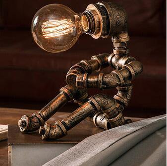 Robot Human Figures Iron Pipe Table Lamps - Image 14