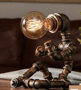 Robot Human Figures Iron Pipe Table Lamps - Image 6
