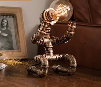 Robot Human Figures Iron Pipe Table Lamps - Image 7