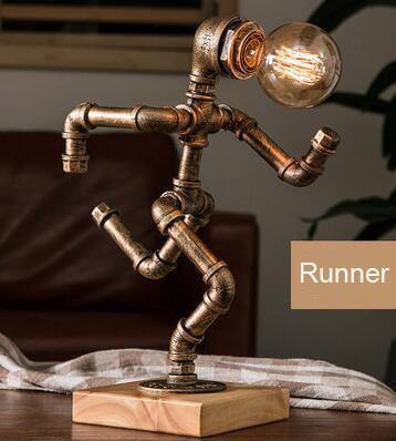 Robot Human Figures Iron Pipe Table Lamps - Image 8
