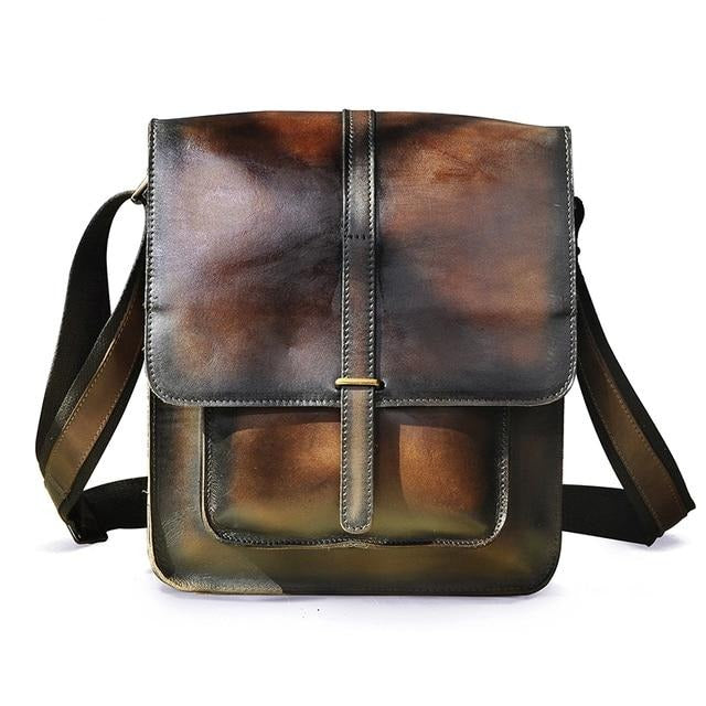 Vintage Stylish Leather Casual Messenger Bag - Image 12