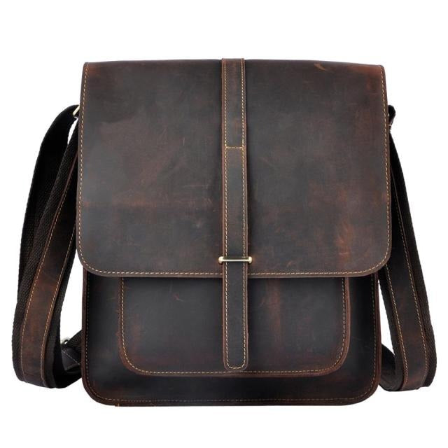 Vintage Stylish Leather Casual Messenger Bag - Image 11