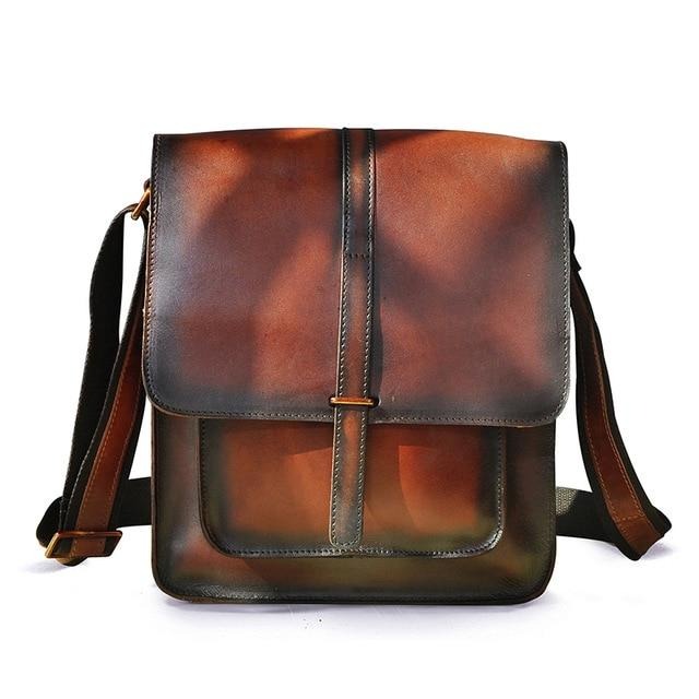 Vintage Stylish Leather Casual Messenger Bag - Image 8