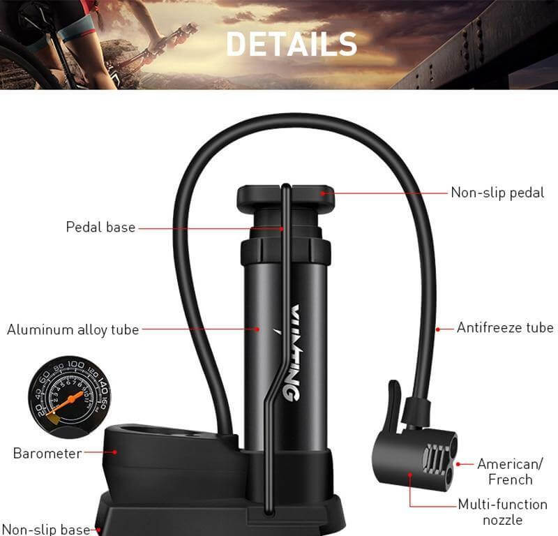 Portable Easy Bike Air Inflator Pedal Pump - Image 4