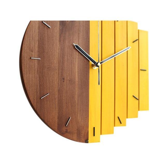 Retro Divided Wooden Wall Clock - Image 2